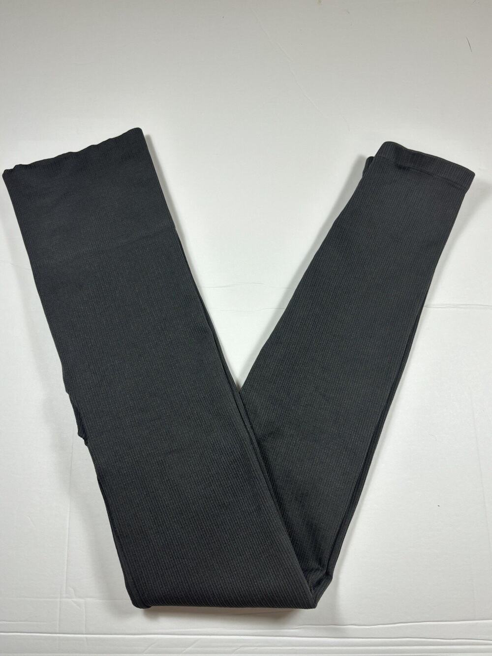 Spanx Look at Me Ribbed Seamless Leggings Dark Grey Size Medium High Waist